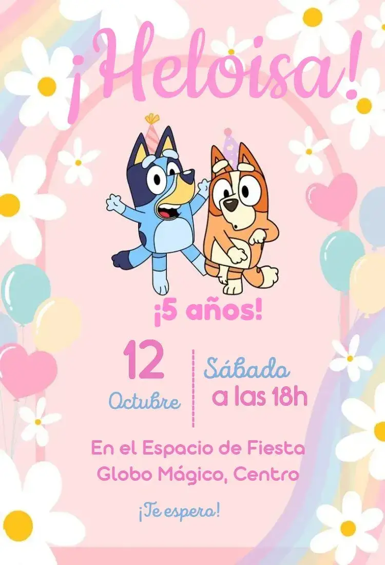 Invitación Azul rosa