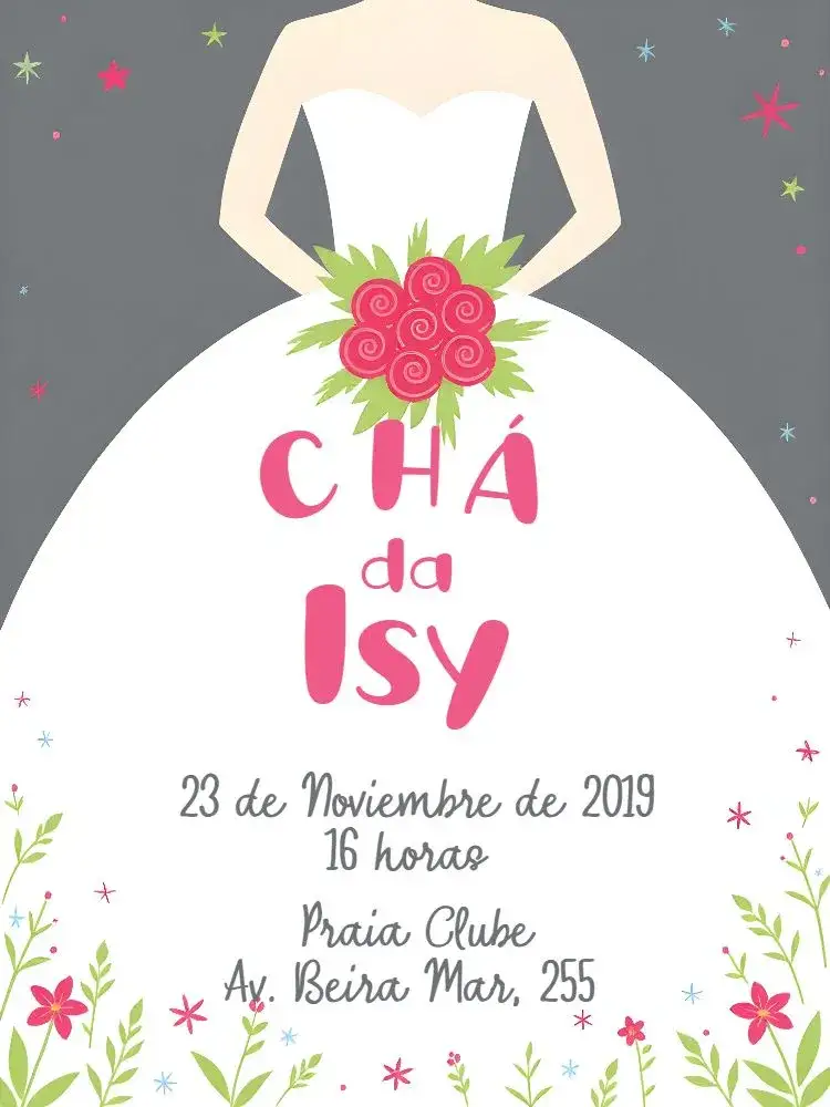 Invitación Despedida de Soltera – tema Despedida de Soltera floral, romántico, minimalista, moderno, elegante