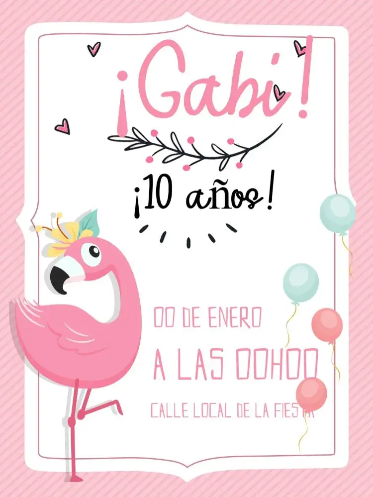 Invitación Flamingo Rosa