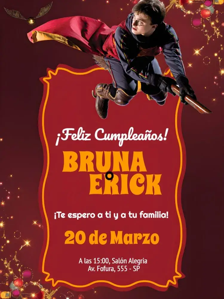 Invitación Harry Potter Hp
