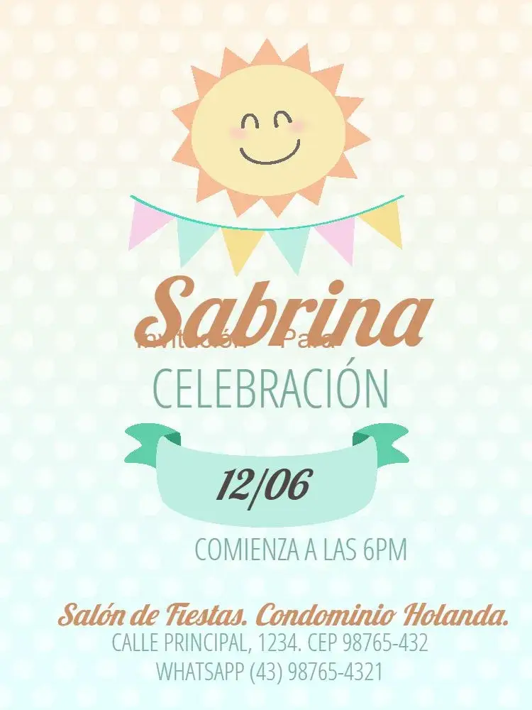 Invitación Rayo De Sol Delicado Lúdico