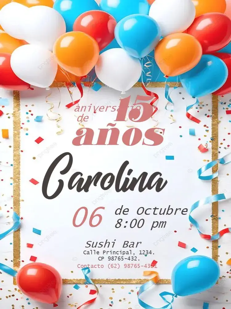 Invitación Debutante Para Editar Sol