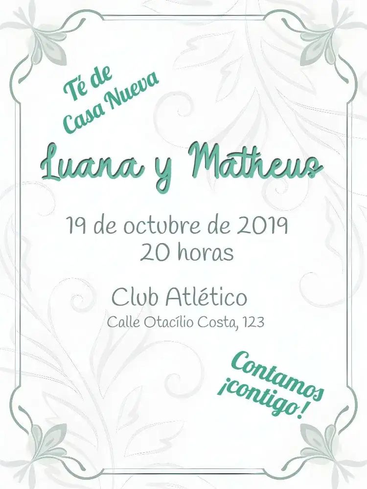 Invitación Té De Casa Nueva Verde – tema Despedida de Soltera verde, folhagens, moderno, elegante, natural, minimalista