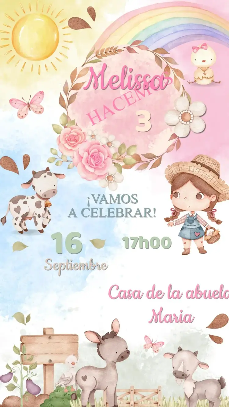 Invitación Cumpleaños Granja