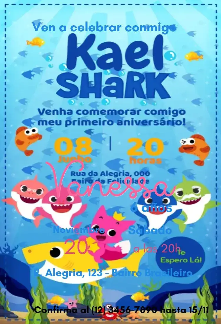 Invitación Baby Shark