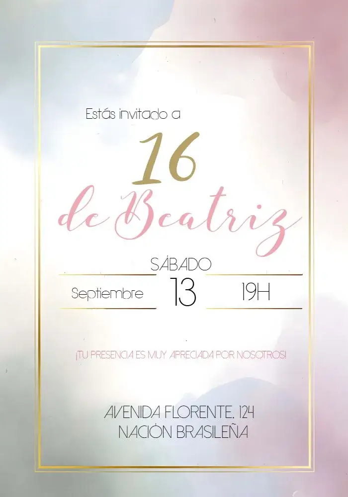 Invitación 15 Años Debutante Floral