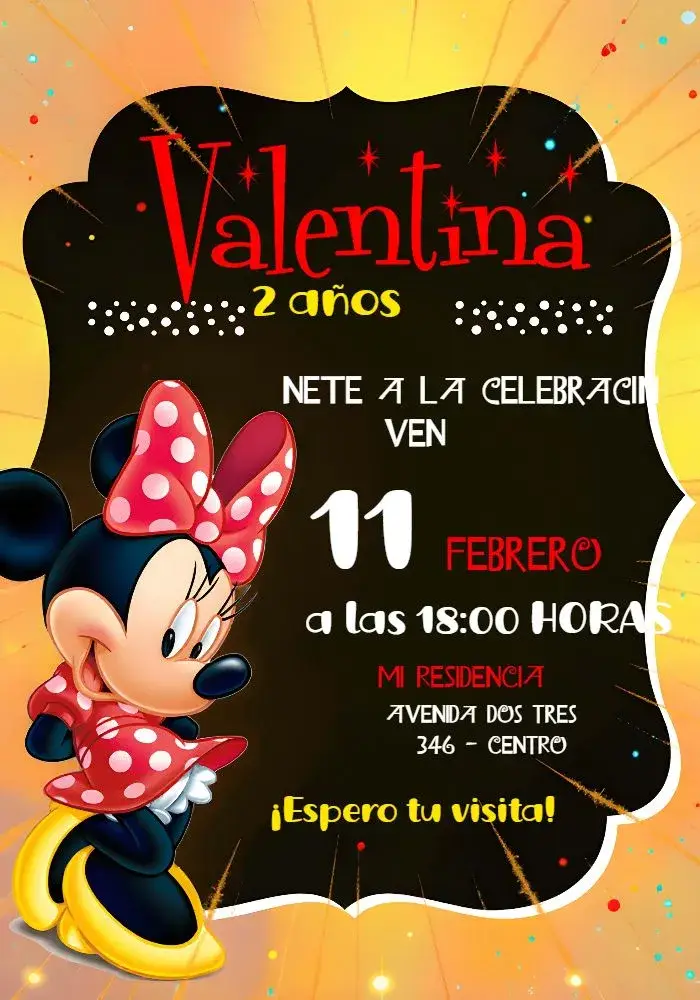 Invitación Minnie Mouse