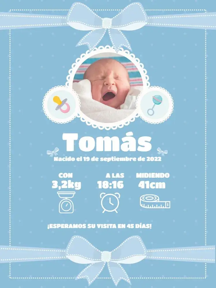 Invitación Tarjeta De Celebración Nacimiento Bebé Delicada Niña