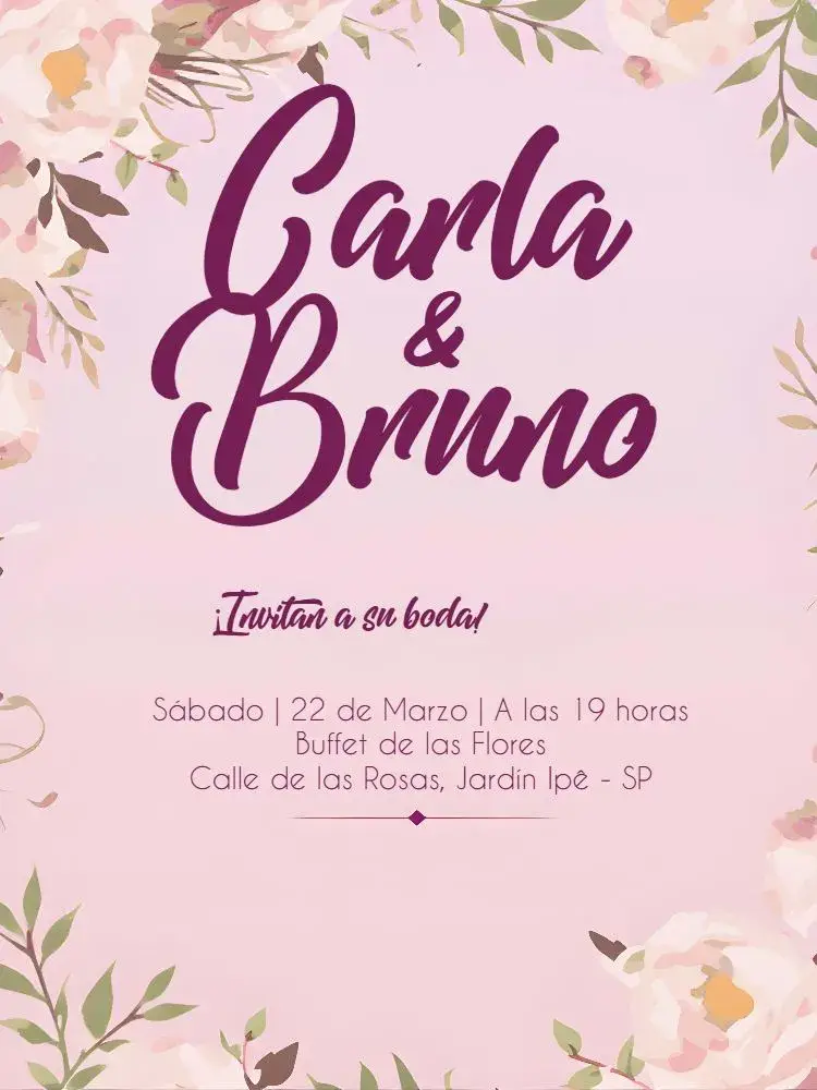 Invitación Boda Floral Lila