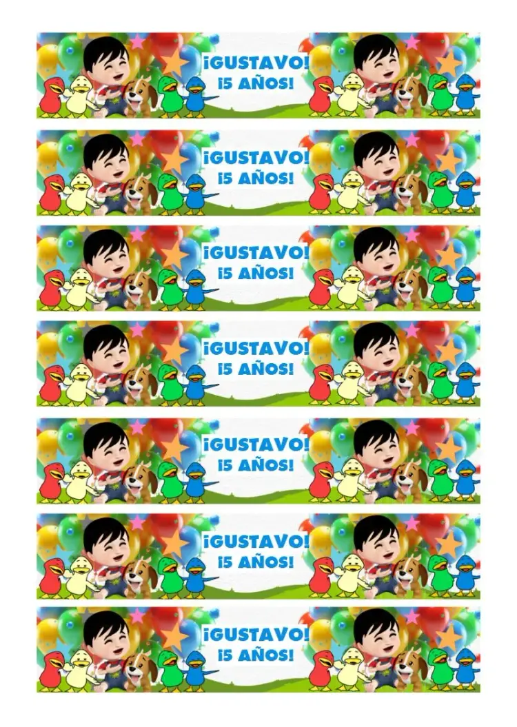 Invitación Etiqueta Para Botella 200ml Bento Y Totó Diseño