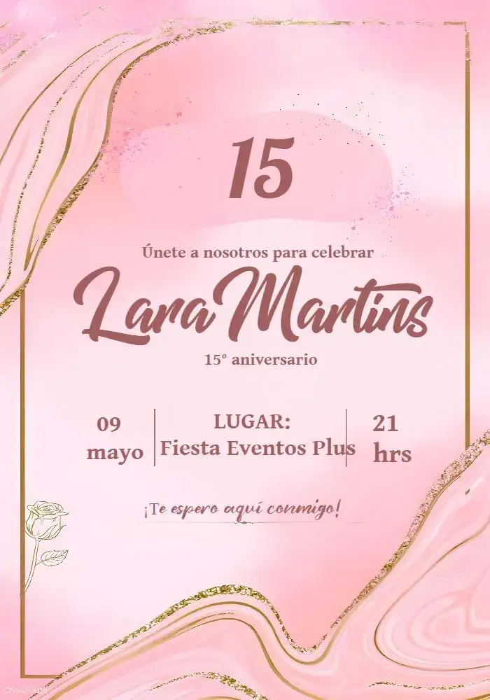 Invitación 15 Años Marrón – tema 15 años elegante, moderno, marrón, flores, sofisticado