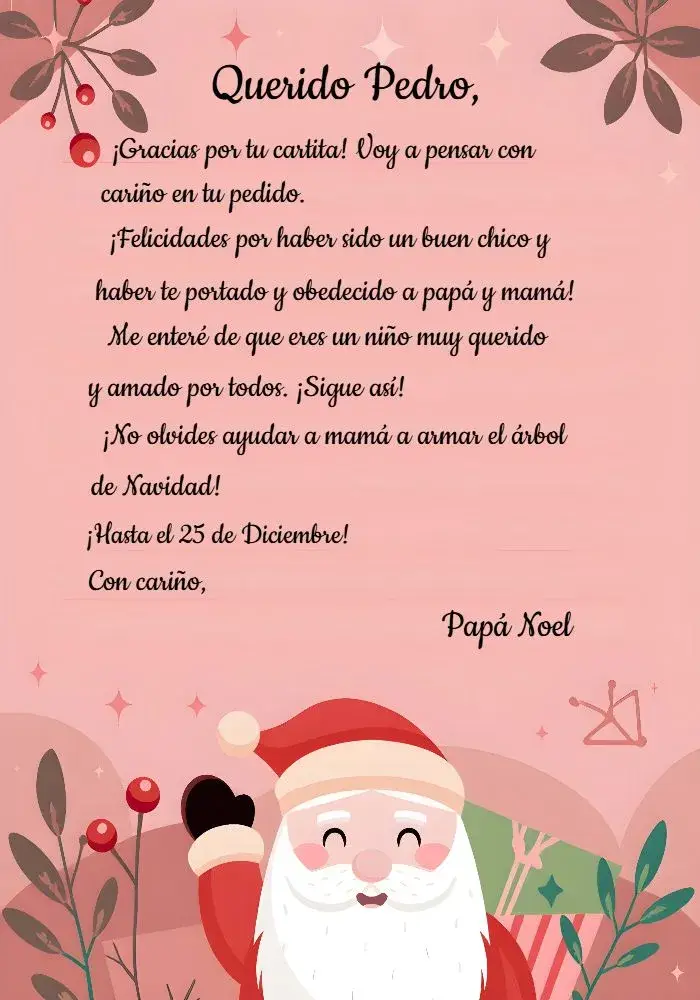 Invitación Carta Para El Papá Noel Rojo