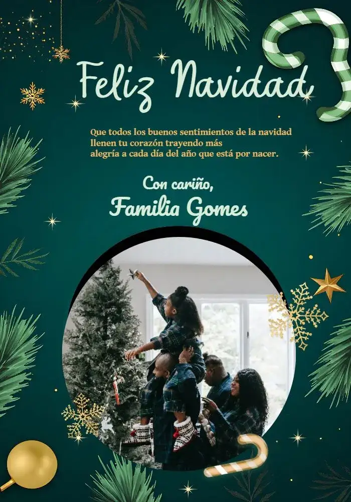 Tarjeta De Navidad Con Foto Arbolnavidad