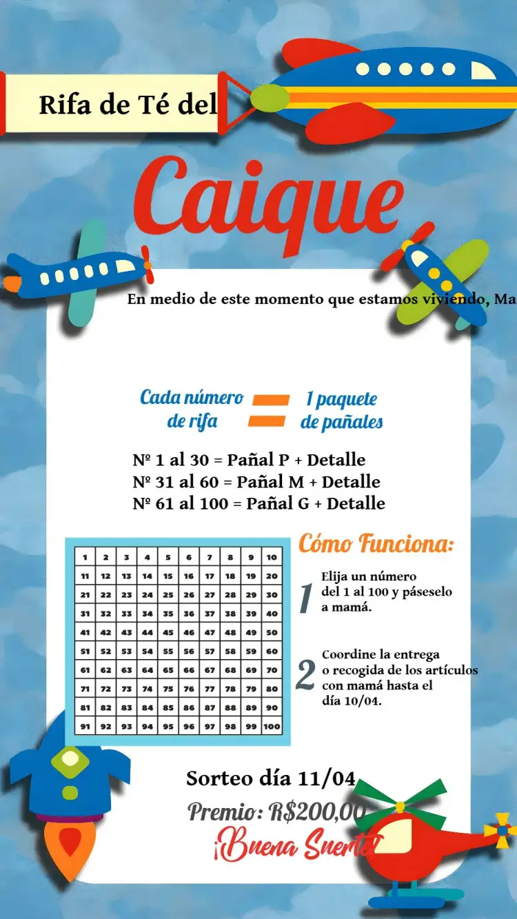 Invitación Té Rifa Aviones Avión