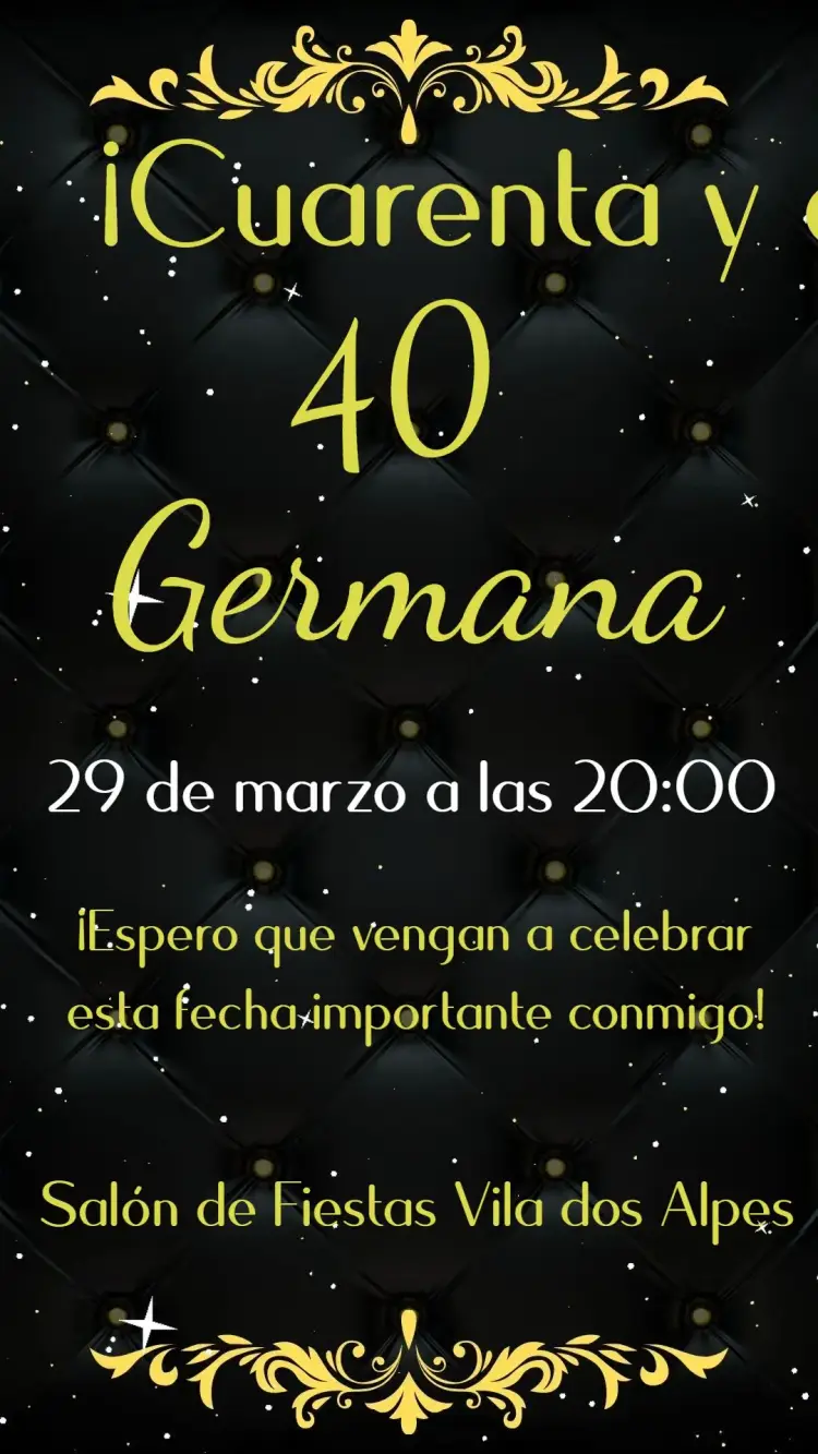 Invitación Cumpleaños 40 años