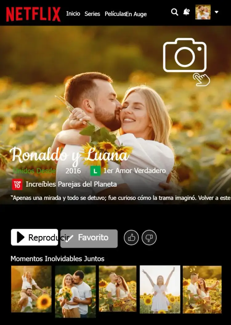 Invitación Arte Cuadro Netflix Pareja Historia
