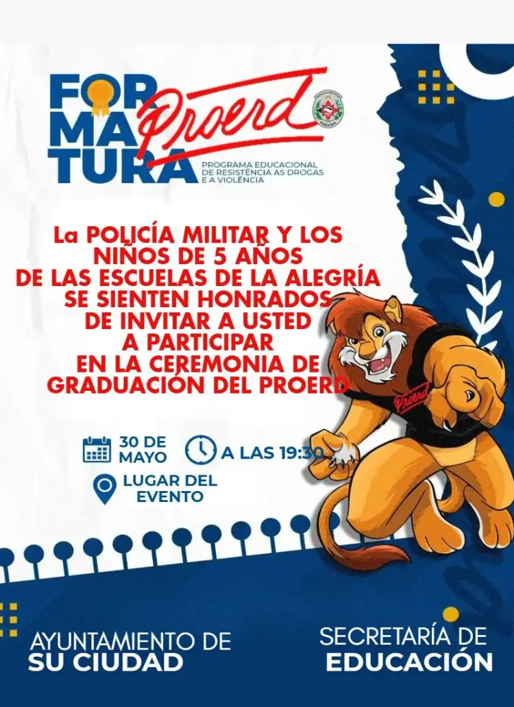 Invitación Graduación Proerd Escuela