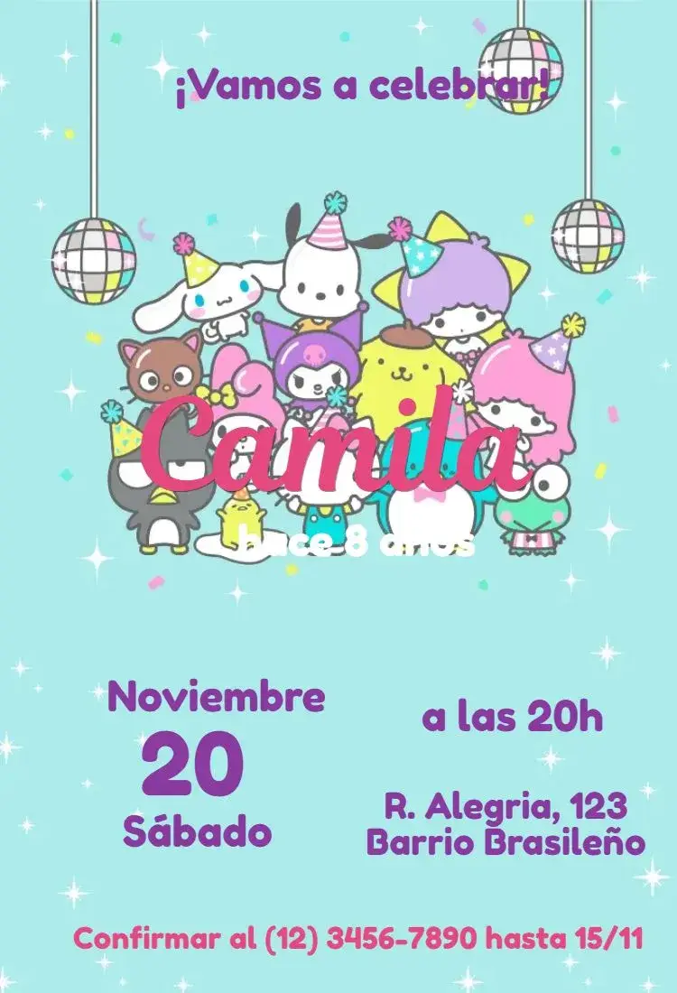 Invitación Hello Kitty
