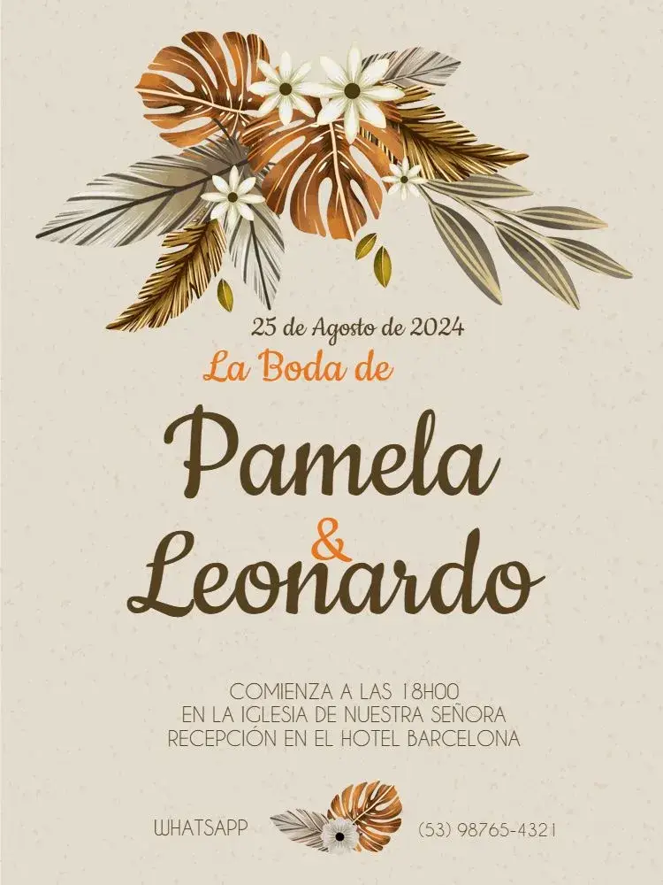 Invitación Boda Rústica / Fiesta Sustentable