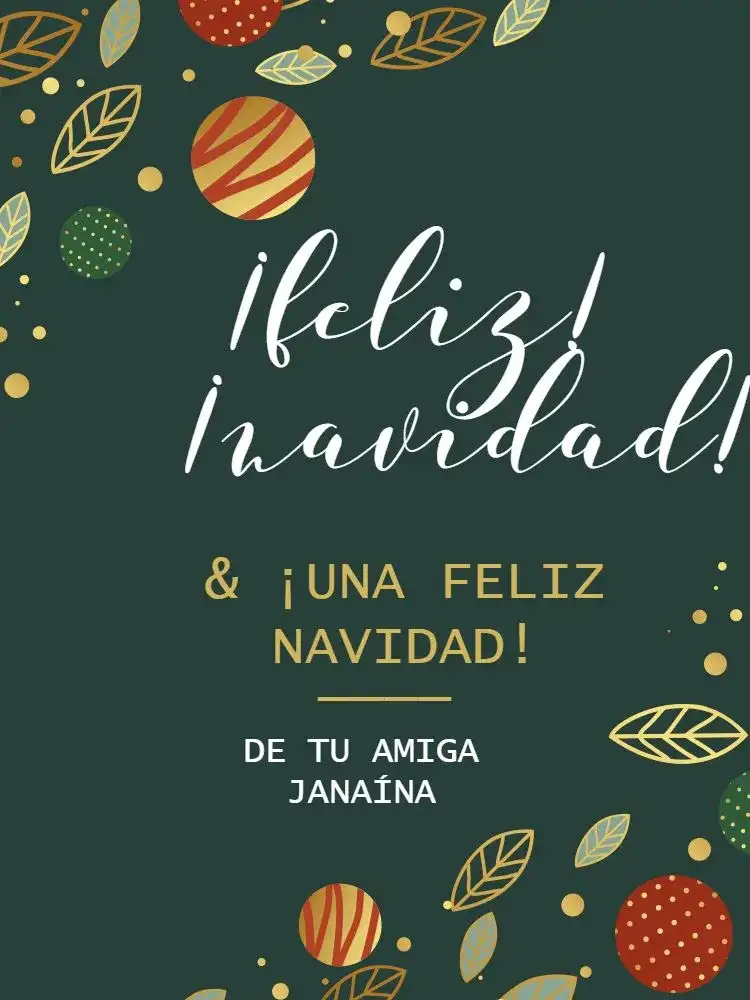Tarjeta De Navidad Verde Elegante Celebración