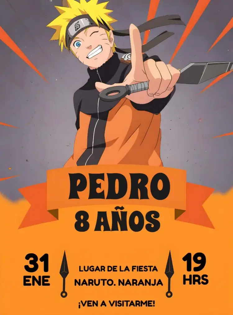 Invitación Naruto Naranja