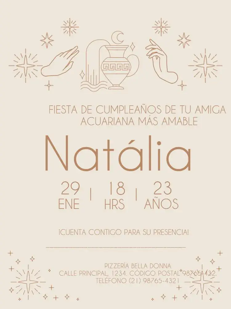 Invitación Signos Acuario Fiesta