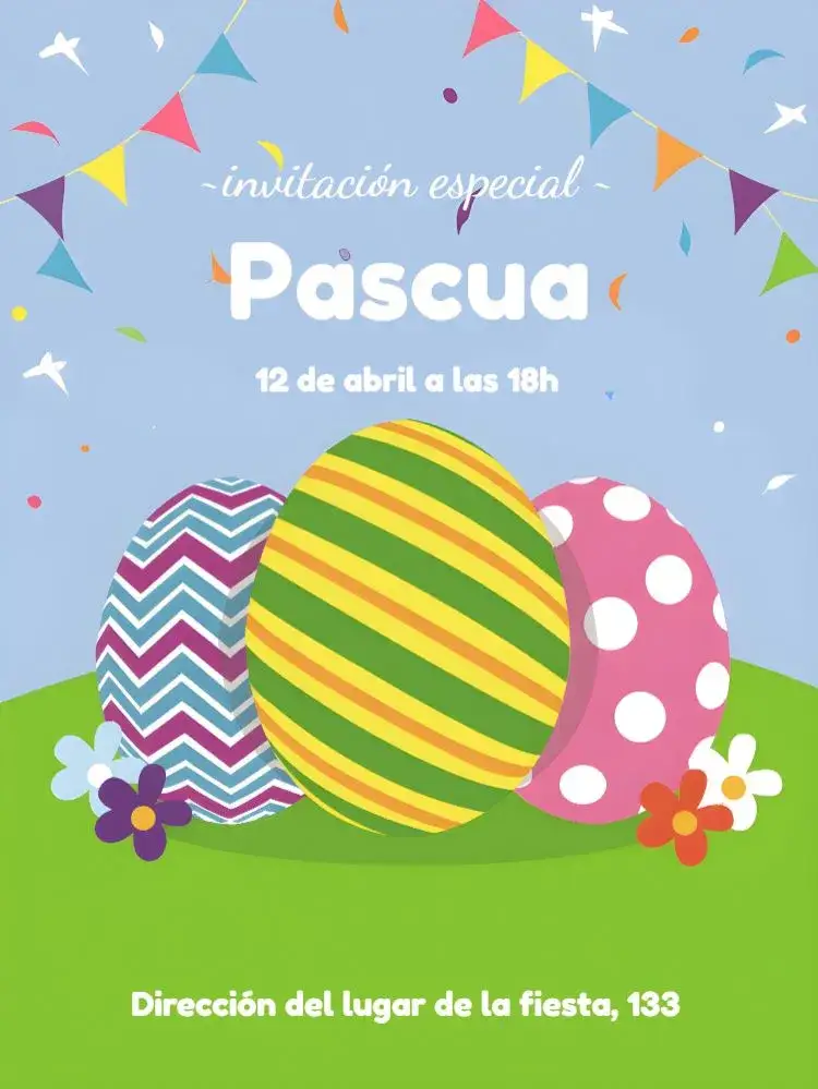 Invitación Pascua Conejo – tema Fechas Conmemorativas marrón, blanco, vintage, divertido, colorido, familiar