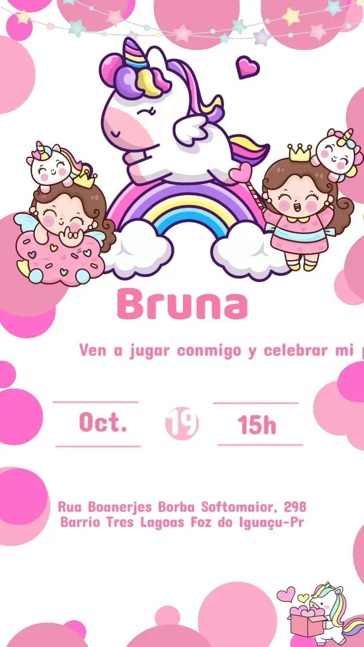 Invitación Cumpleaños Unicornio