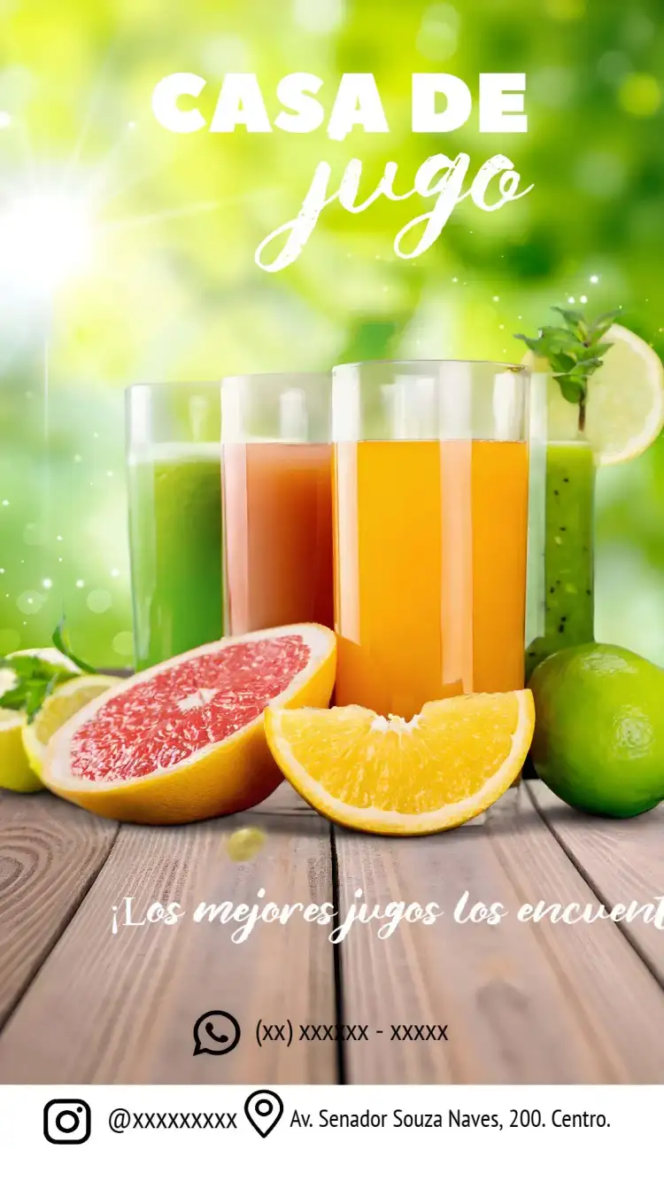 Tarjeta De Visita Digital de Jugos