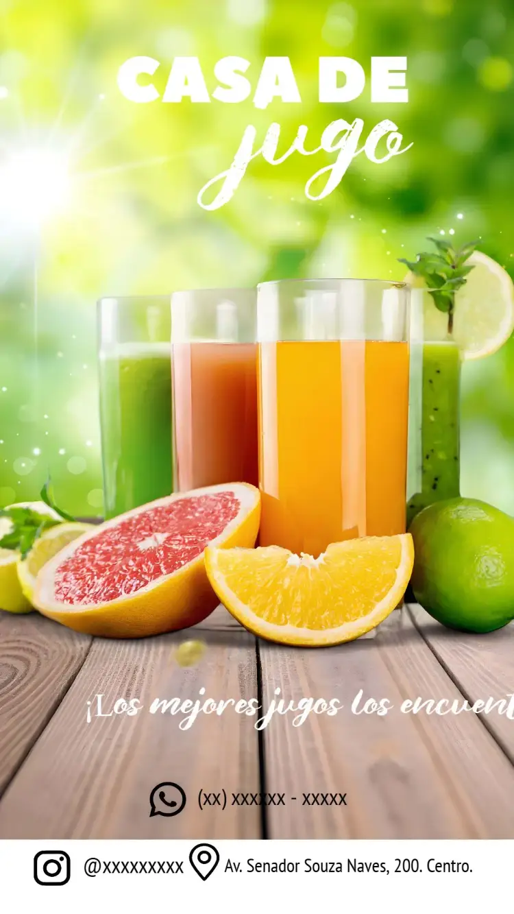 Invitación Tarjeta De Visita Digital de Jugos