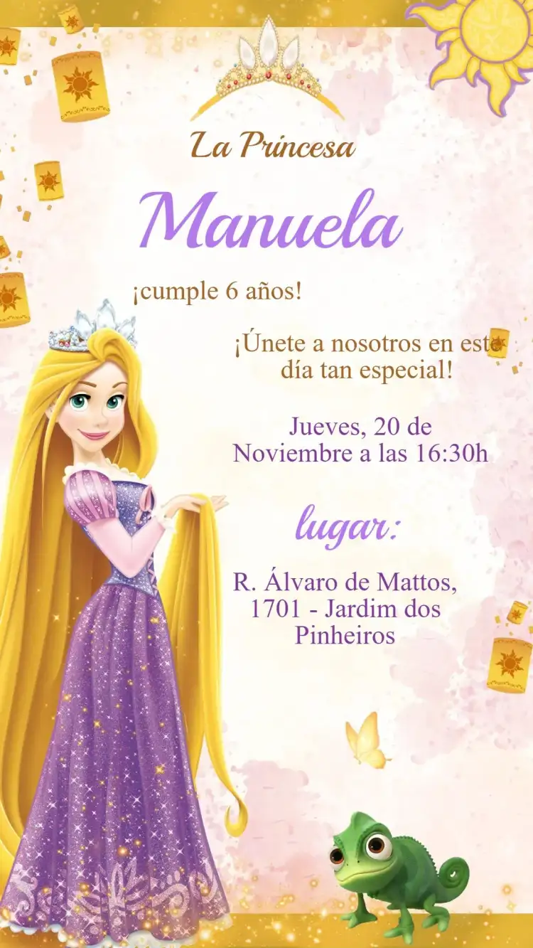 Invitación Cumpleaños Enredados
