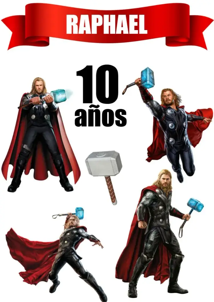 Invitación Topper de Pastel Thor Héroe