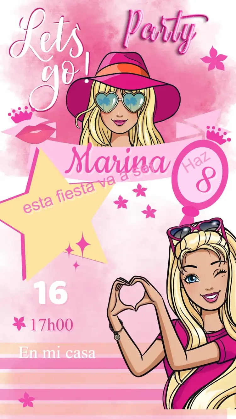 Invitación Cumpleaños Barbie