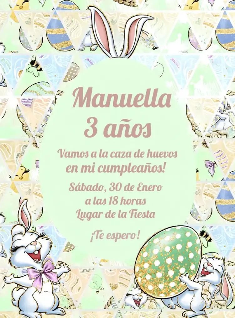 Invitación Pascua Huevos