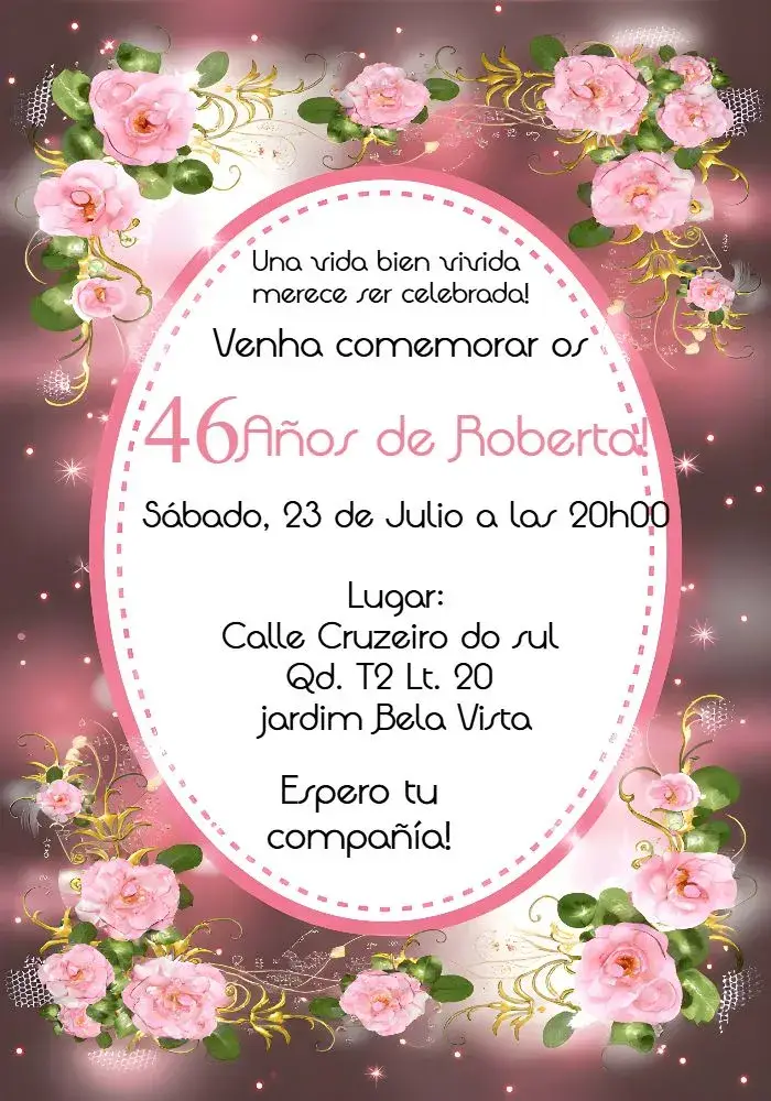 Invitación Floral Negro
