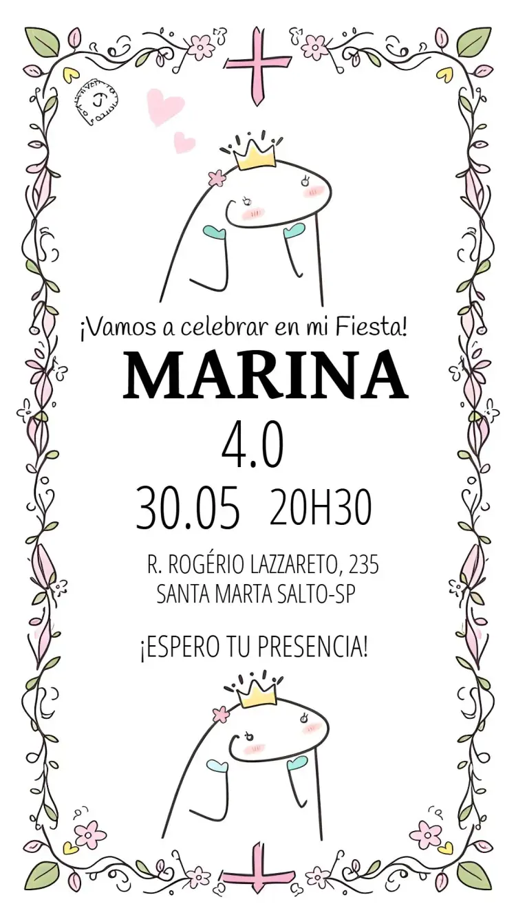 Invitación Flork Floral Bentô