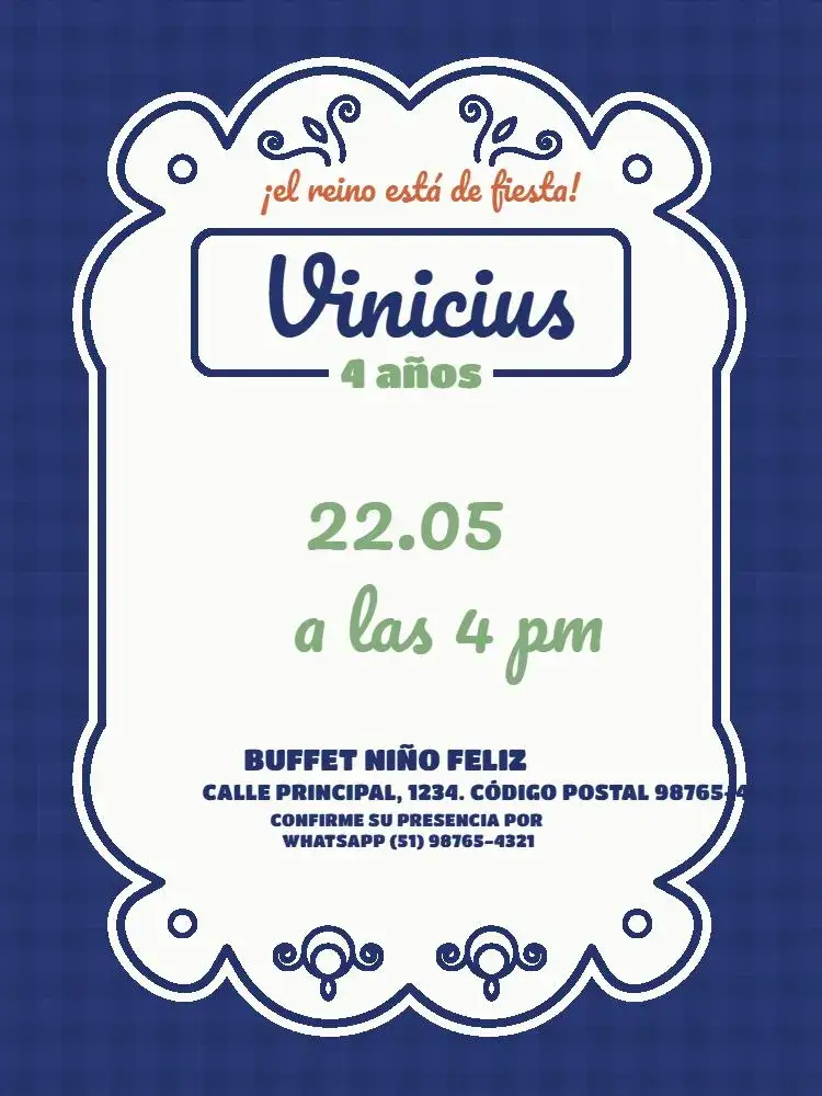Invitación Pequeño Príncipe Lúdico Encuentro – tema Cumpleaños Infantil lúdico, elegante, azul oscuro, ilustraciones de libros, infantil, creativo