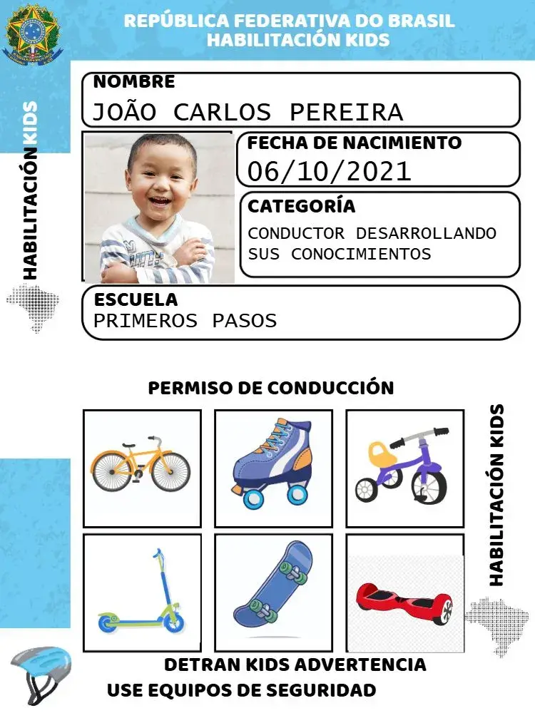 Invitación Licencia de Conducir Infantil con Foto Tránsito