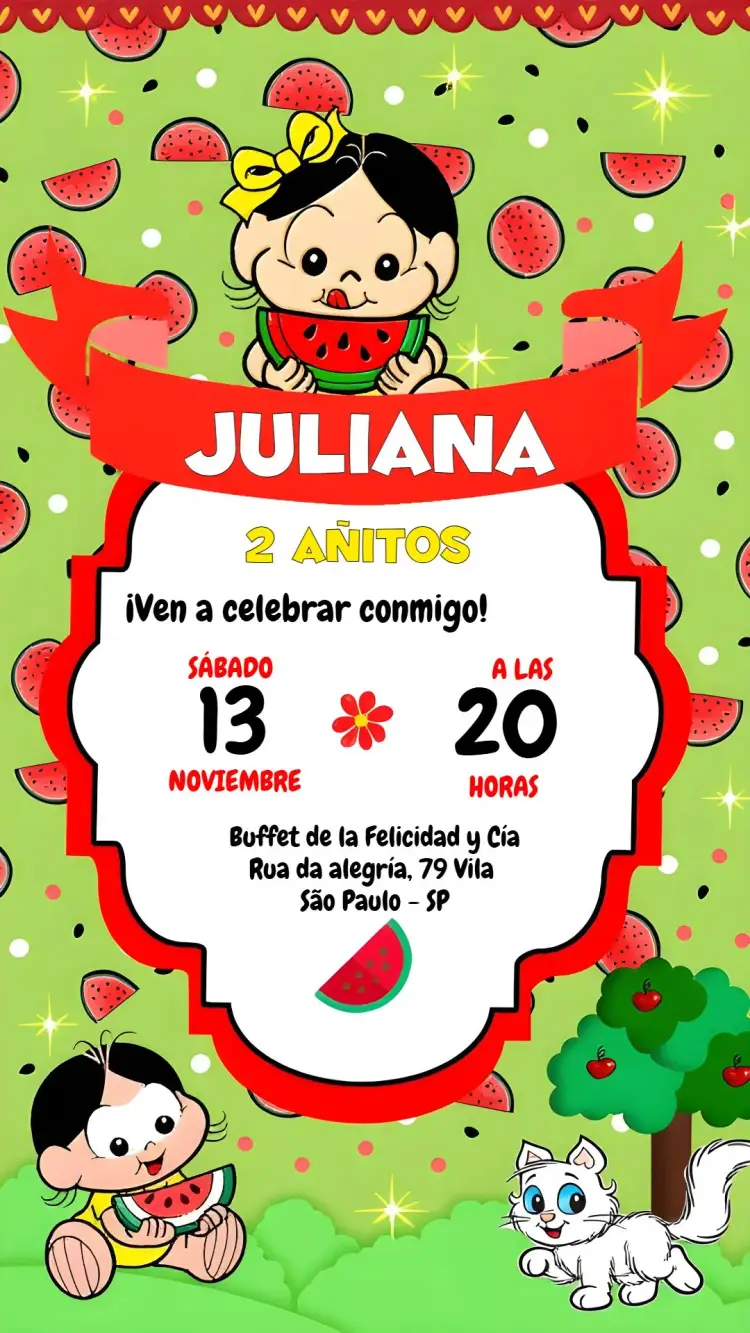Invitación Magali Baby Sandía Verde