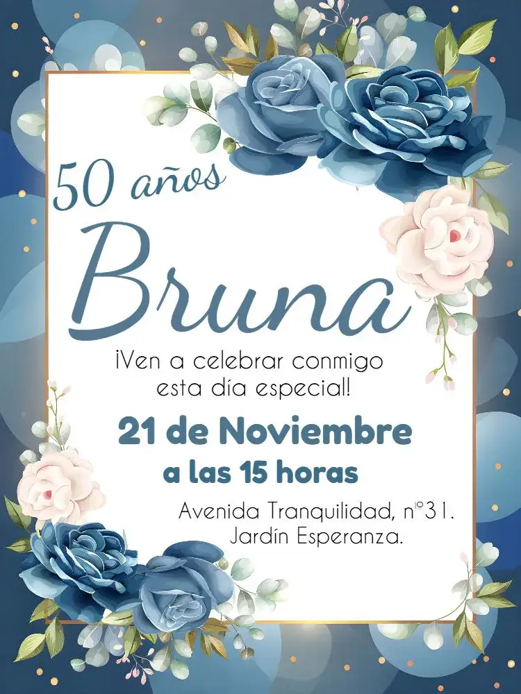 Invitación Floral Adulto