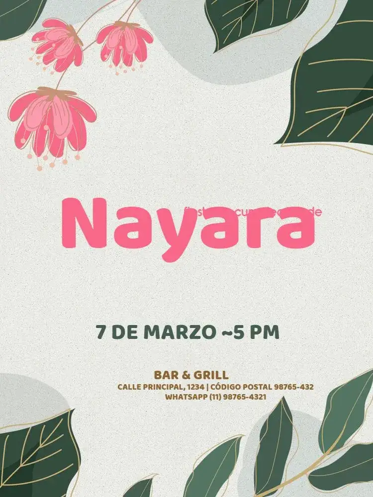 Invitación Delicado Floral Celebración – tema Cumpleaños Infantil floral, delicado, colorido, alegre, infantil