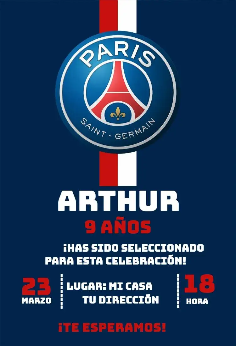 Invitación Paris Saint Germain 2