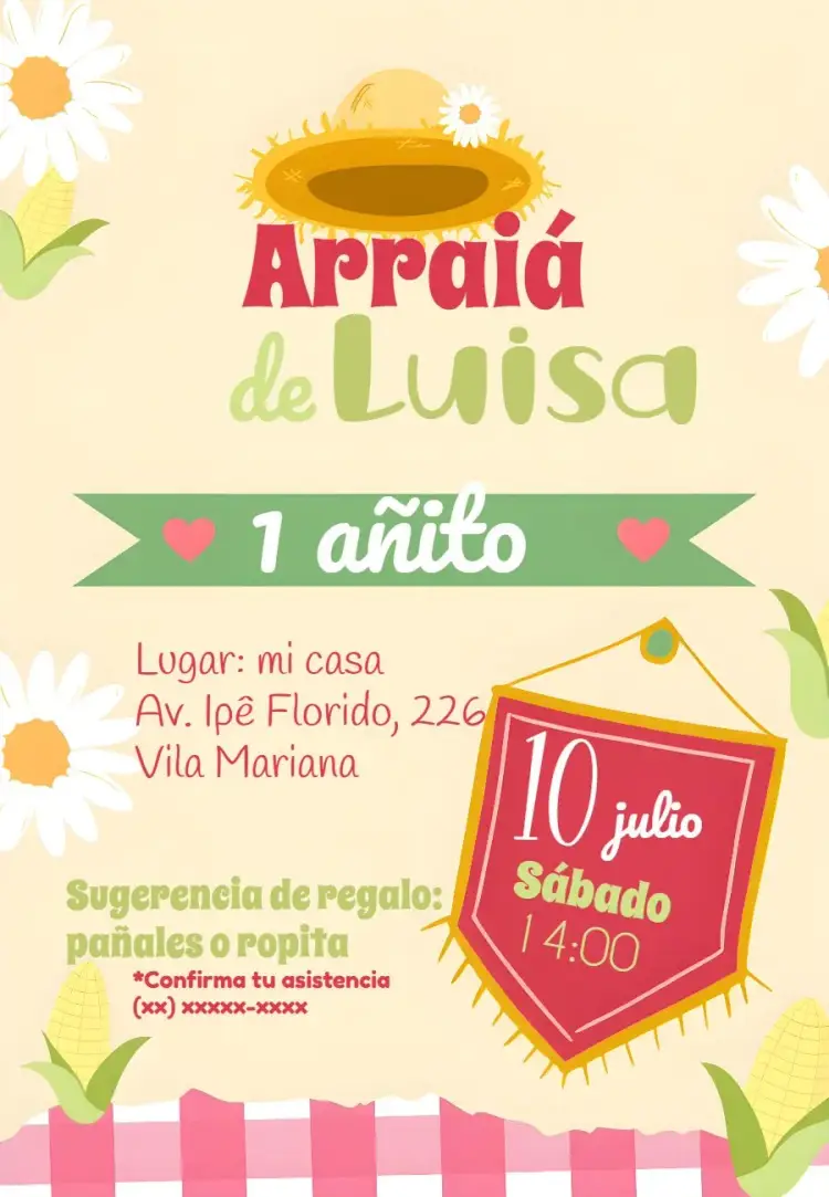 Invitación Arraiá Arraial
