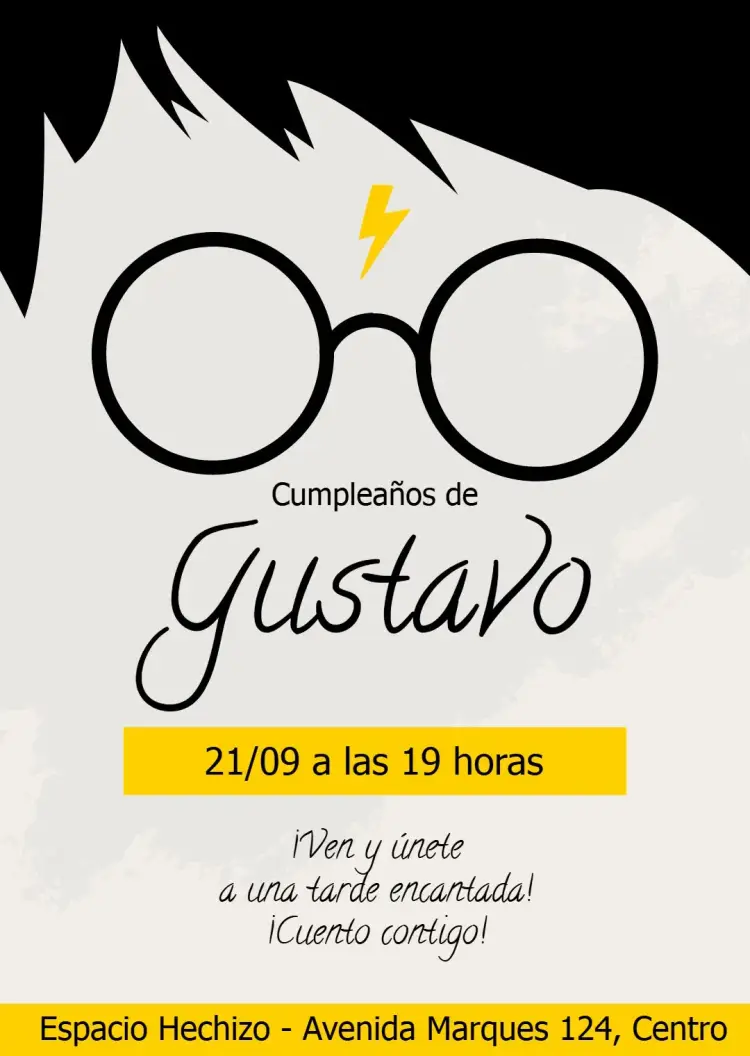 Invitación Harry Potter Hogwarts