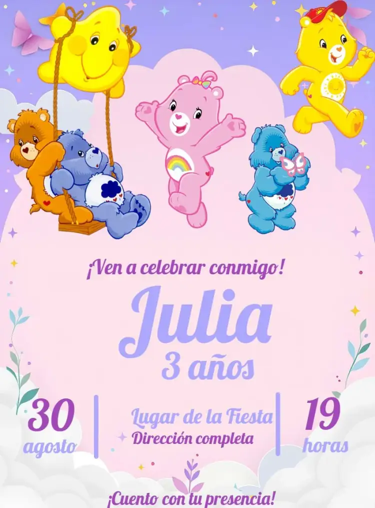 Invitación Osos Cariñosos Digital