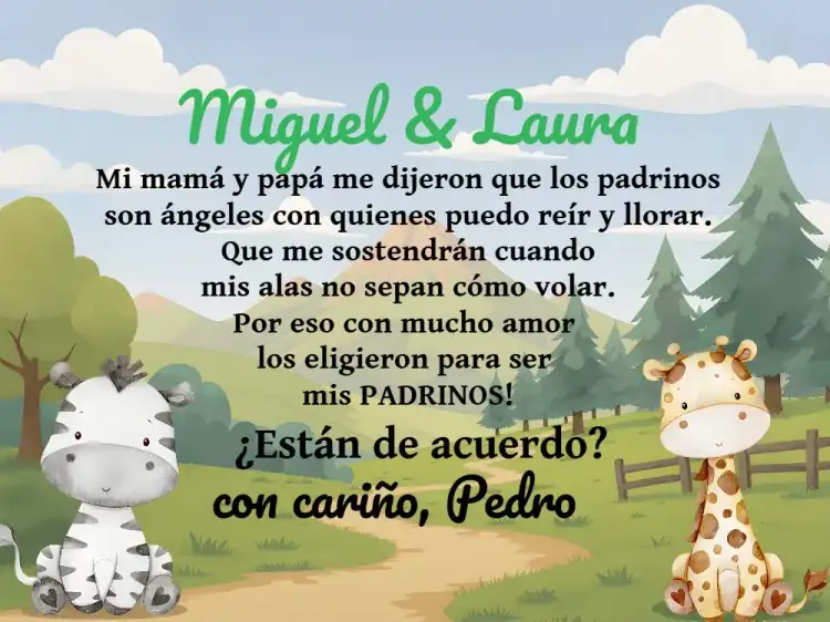 Padrinos De Bautismo Safari Blanco