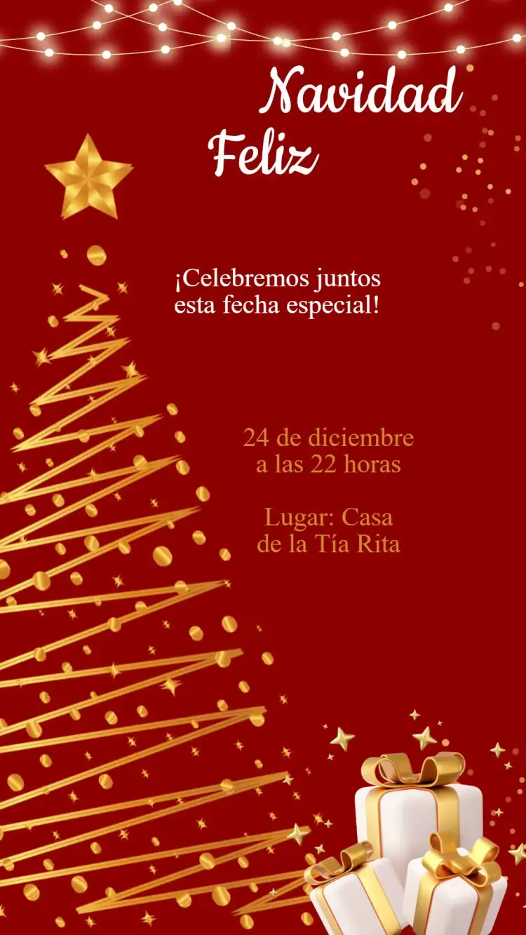 Invitación Cumpleaños Fiesta de Navidad