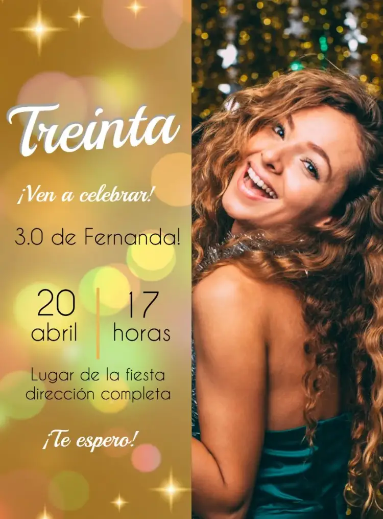 Invitación Glitter Con Foto 30