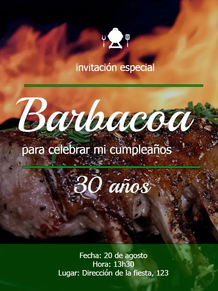 Invitación Barbacoa Almuerzo