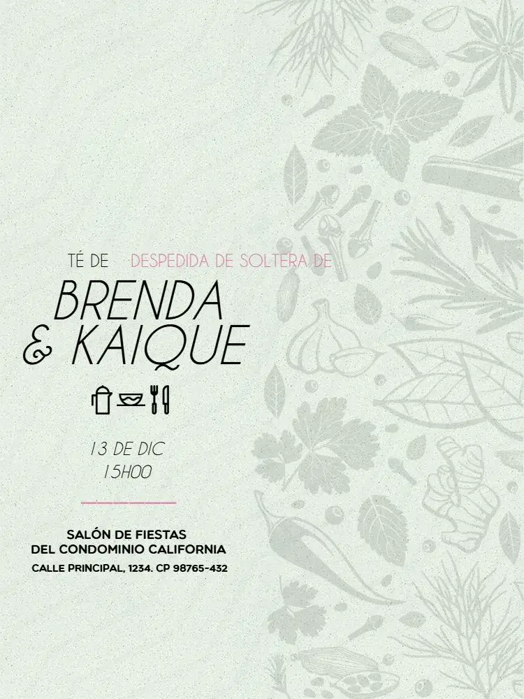 Invitación Encuentro de Té de Cocina Delicado